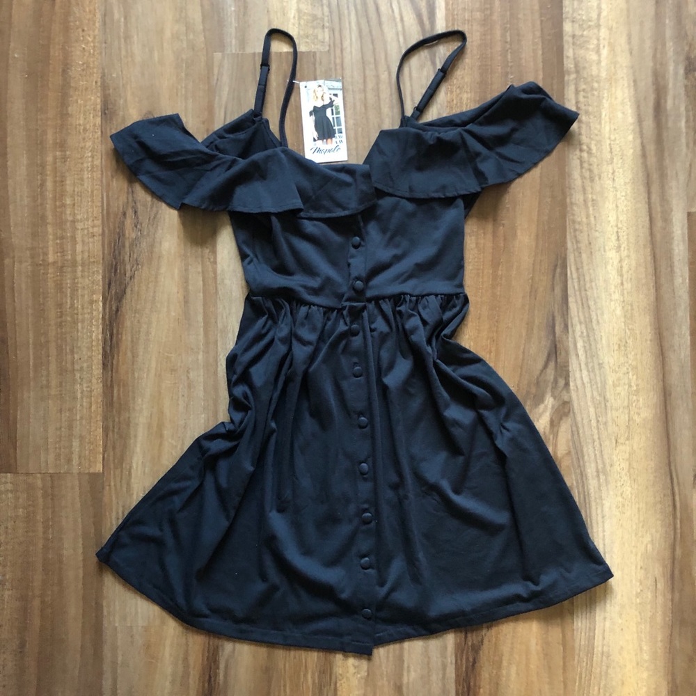 NWT Mapale Black Button Down Dress S